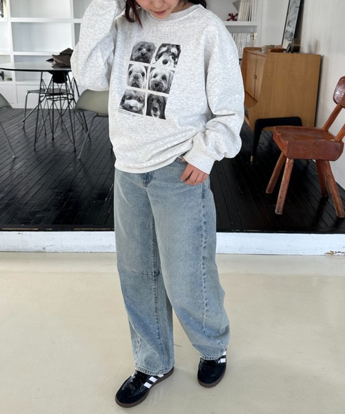 MYMOOD.（マイムード）の「Dogフォトスウェット 犬アニマルフォトオーバースウェット（スウェット・レディース・ブラック/グレー/ブラウン/ライトグレー・FREE）」の20枚目の写真
