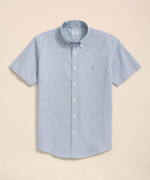 BROOKS BROTHERS(ブルックスブラザーズ)の「ストレッチオックスフォード GFロゴ ショートスリーブカジュアルシャツ Regular Fit(シャツ/ブラウス・メンズ・グリーン/レッド/グレー・X-LARGE/LARGE/MEDIUM/SMALL)」の1枚目の写真
