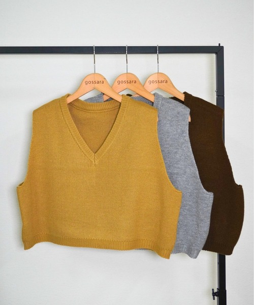 gossara（ゴサラ）の「バルキーニットベスト（ベスト・レディース・モカ/グレー/ベージュ・FREE）」の14枚目の写真