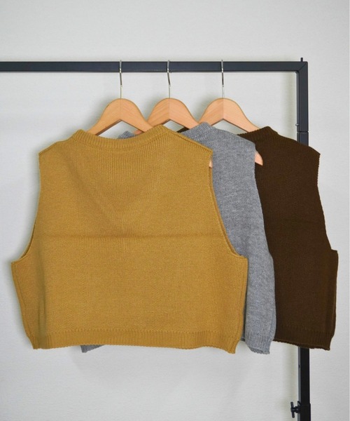 gossara（ゴサラ）の「バルキーニットベスト（ベスト・レディース・モカ/グレー/ベージュ・FREE）」の15枚目の写真