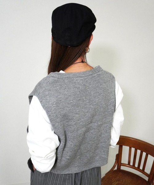 gossara（ゴサラ）の「バルキーニットベスト（ベスト・レディース・モカ/グレー/ベージュ・FREE）」の9枚目の写真