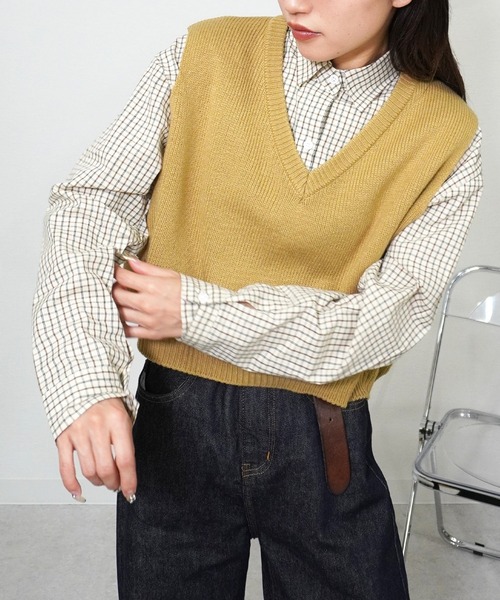 gossara（ゴサラ）の「バルキーニットベスト（ベスト・レディース・モカ/グレー/ベージュ・FREE）」の20枚目の写真