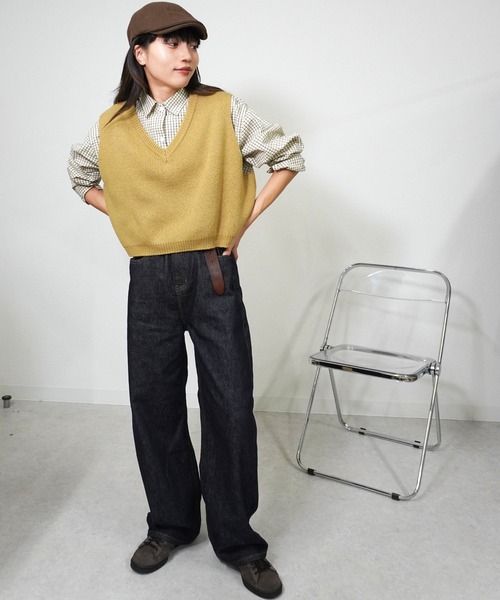 gossara（ゴサラ）の「バルキーニットベスト（ベスト・レディース・モカ/グレー/ベージュ・FREE）」の21枚目の写真