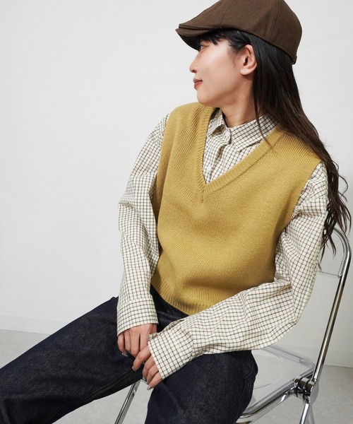 gossara（ゴサラ）の「バルキーニットベスト（ベスト・レディース・モカ/グレー/ベージュ・FREE）」の22枚目の写真