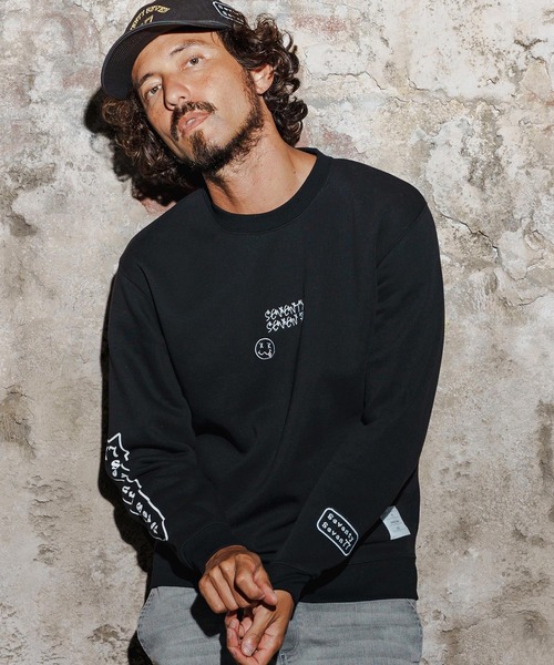 seventy seven（セブンティセブン）の「msw1770-middle onz sweat shirt(77flower logo) スウェット(7725W190)（スウェット・メンズ・トップグレー/ホワイト/ブラック・XL/L/M/S）」の2枚目の写真