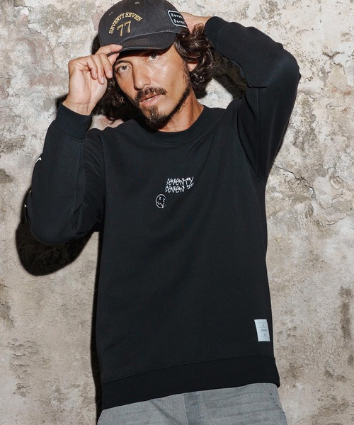 seventy seven（セブンティセブン）の「msw1770-middle onz sweat shirt(77flower logo) スウェット(7725W190)（スウェット・メンズ・トップグレー/ホワイト/ブラック・XL/L/M/S）」の14枚目の写真