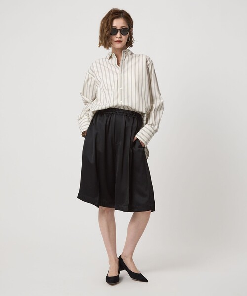 セール】＜conte＞コットン ストライプ レギュラーカラーシャツ