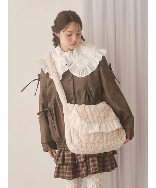 merry jenny（メリージェニー）の「もふもふケーブルショルダーバッグ（ショルダーバッグ・レディース・ベージュ/オフホワイト・FREE）」の22枚目の写真