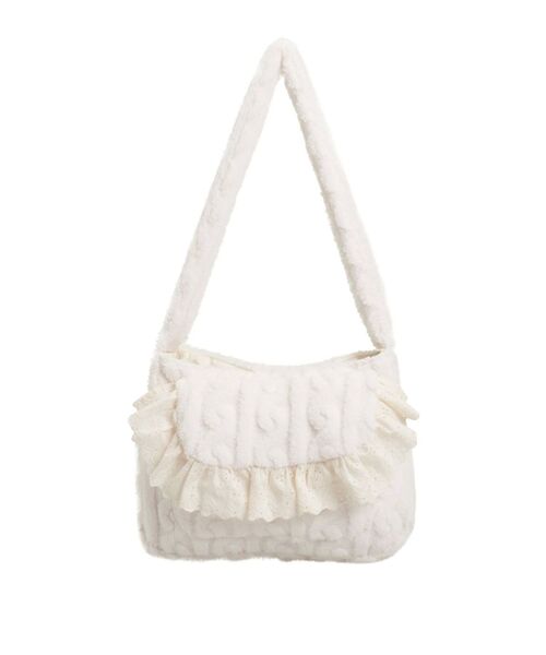 merry jenny（メリージェニー）の「もふもふケーブルショルダーバッグ（ショルダーバッグ・レディース・ベージュ/オフホワイト・FREE）」の4枚目の写真