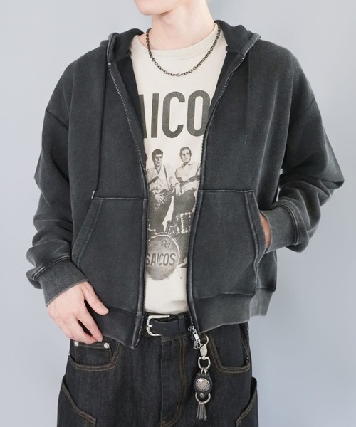 セール】短丈ダブルジップパーカー/プレーン/無地/カモフラージュ