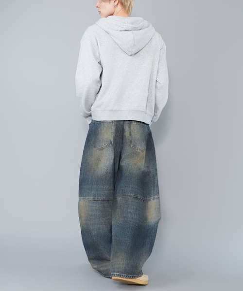 SPINNS（スピンズ）の「短丈ダブルジップパーカー/プレーン/無地/カモフラージュ/ショート丈（パーカー・メンズ・ブラック系その他/杢グレー/グレー系その他/ピンク系その他/ウッドランド・ONESIZE）」の13枚目の写真