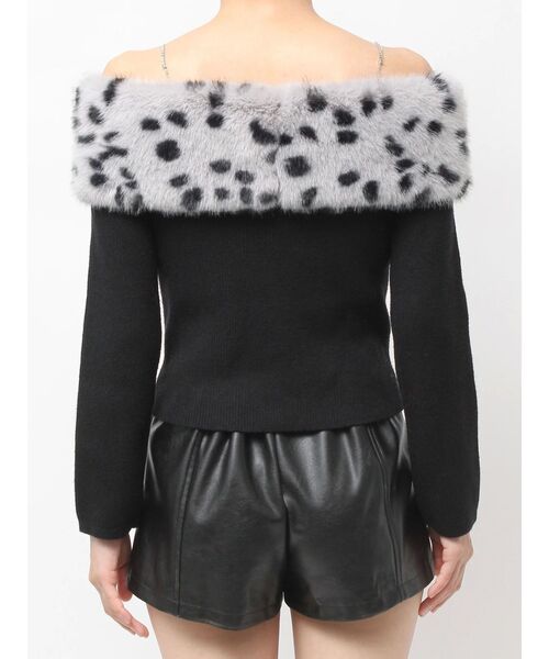 GYDA（ジェイダ）の「エコファーオフショルチェーンbijouニットトップス（ニット/セーター・レディース・オフホワイト/ブラック・FREE）」の12枚目の写真