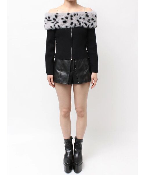 GYDA（ジェイダ）の「エコファーオフショルチェーンbijouニットトップス（ニット/セーター・レディース・オフホワイト/ブラック・FREE）」の19枚目の写真