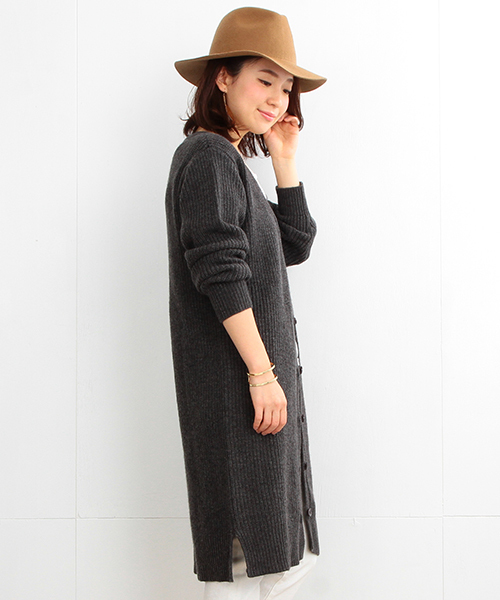 B:MING by BEAMS(ビーミングバイビームス)の「ビーミング by ビームス / 畦編みロングカーディガン(カーディガン/ボレロ・レディース・グレー/ベージュ・ONE SIZE)」の4枚目の写真