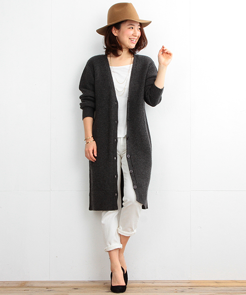B:MING by BEAMS(ビーミングバイビームス)の「ビーミング by ビームス / 畦編みロングカーディガン(カーディガン/ボレロ・レディース・グレー/ベージュ・ONE SIZE)」の6枚目の写真