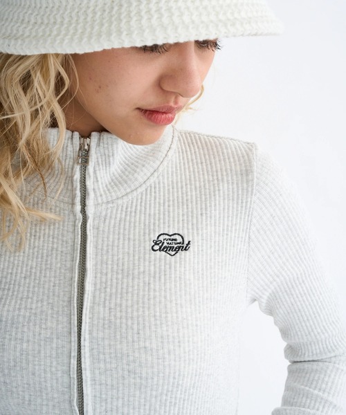 ELEMENT(エレメント)の「ELEMENT レディース TIGHT RIB FULL ZIP W スウェットジャケット 【2025年秋冬モデル】/エレメントショート丈ダブルジップスウェットトップス(カーディガン/ボレロ・レディース・ブラック/ブラック系その他/ホワイト系その他・MEDIUM)」の15枚目の写真