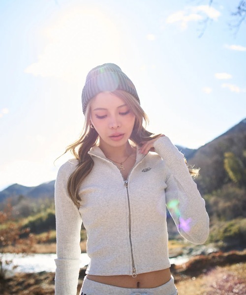 ELEMENT(エレメント)の「ELEMENT レディース TIGHT RIB FULL ZIP W スウェットジャケット 【2025年秋冬モデル】/エレメントショート丈ダブルジップスウェットトップス(カーディガン/ボレロ・レディース・ブラック/ブラック系その他/ホワイト系その他・MEDIUM)」の7枚目の写真