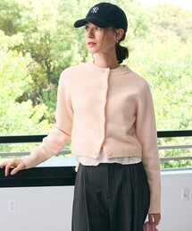 カーディガン/ボレロ（ピンク/桃色系・ショート丈）ファッション