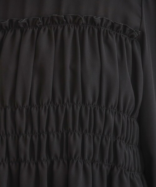 couture brooch（クチュールブローチ）の「【マシンウォッシャブル・きれいめ・通勤】シャーリングチュニックブラウス（シャツ/ブラウス・レディース・レンガ/ブラック/ナチュラル・36/38/40/42）」の14枚目の写真