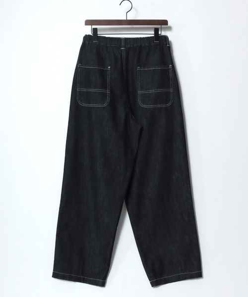 Lazar（ラザル）の「Denim Baker Pants/ワイドシルエット デニム ベイカーパンツ/イージーパンツ（デニムパンツ・メンズ・ブラック/インディゴブルー/キナリ・マルチサイズ）」の21枚目の写真