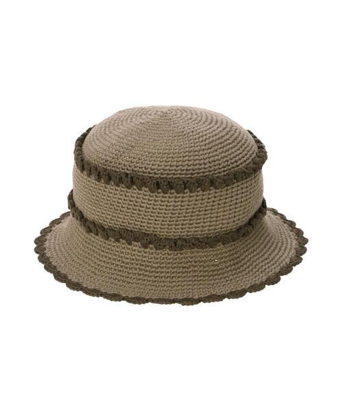 Samansa Mos2（サマンサ モスモス）の「フリルニットハット（ハット・レディース・ベージュ/モカ・F）」の2枚目の写真