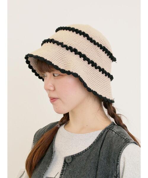Samansa Mos2（サマンサ モスモス）の「フリルニットハット（ハット・レディース・ベージュ/モカ・F）」の4枚目の写真