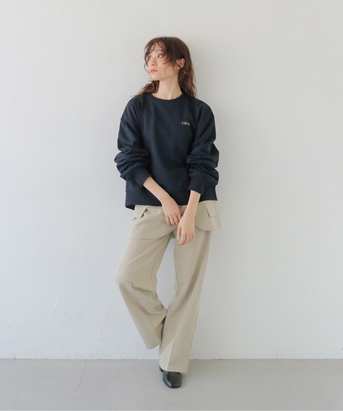 CLEIO(クレイオ)の「【CLEIO】オーバーサイズ刺繍スウェット OVERSIZED EMBROIDERED SWEATSHIRT/980-14604(Tシャツ/カットソー・レディース・グレー/アイボリー/ネイビー・FREE)」の8枚目の写真