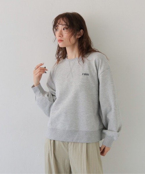 CLEIO(クレイオ)の「【CLEIO】オーバーサイズ刺繍スウェット OVERSIZED EMBROIDERED SWEATSHIRT/980-14604(Tシャツ/カットソー・レディース・グレー/アイボリー/ネイビー・FREE)」の5枚目の写真