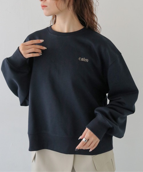 CLEIO(クレイオ)の「【CLEIO】オーバーサイズ刺繍スウェット OVERSIZED EMBROIDERED SWEATSHIRT/980-14604(Tシャツ/カットソー・レディース・グレー/アイボリー/ネイビー・FREE)」の14枚目の写真