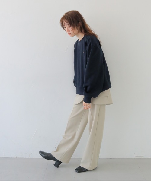 CLEIO(クレイオ)の「【CLEIO】オーバーサイズ刺繍スウェット OVERSIZED EMBROIDERED SWEATSHIRT/980-14604(Tシャツ/カットソー・レディース・グレー/アイボリー/ネイビー・FREE)」の9枚目の写真