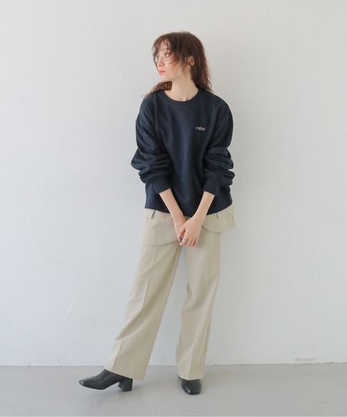 CLEIO(クレイオ)の「【CLEIO】オーバーサイズ刺繍スウェット OVERSIZED EMBROIDERED SWEATSHIRT/980-14604(Tシャツ/カットソー・レディース・グレー/アイボリー/ネイビー・FREE)」の12枚目の写真