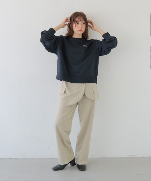 CLEIO(クレイオ)の「【CLEIO】オーバーサイズ刺繍スウェット OVERSIZED EMBROIDERED SWEATSHIRT/980-14604(Tシャツ/カットソー・レディース・グレー/アイボリー/ネイビー・FREE)」の11枚目の写真