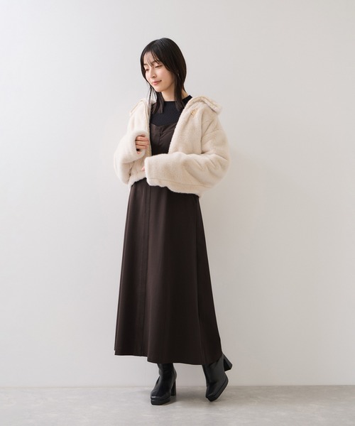 VIS(ビス)の「ウエストベルトジャンパースカート(ジャンパースカート・レディース・ダークブラウン/スミクロ・FREE)」の12枚目の写真