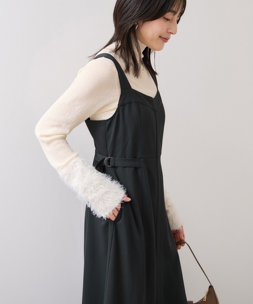 VIS(ビス)の「ウエストベルトジャンパースカート(ジャンパースカート・レディース・ダークブラウン/スミクロ・FREE)」の8枚目の写真