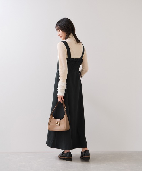 VIS(ビス)の「ウエストベルトジャンパースカート(ジャンパースカート・レディース・ダークブラウン/スミクロ・FREE)」の13枚目の写真