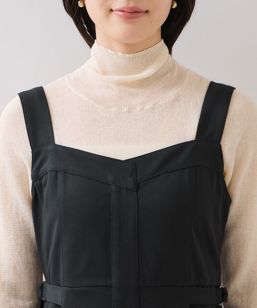 VIS(ビス)の「ウエストベルトジャンパースカート(ジャンパースカート・レディース・ダークブラウン/スミクロ・FREE)」の5枚目の写真