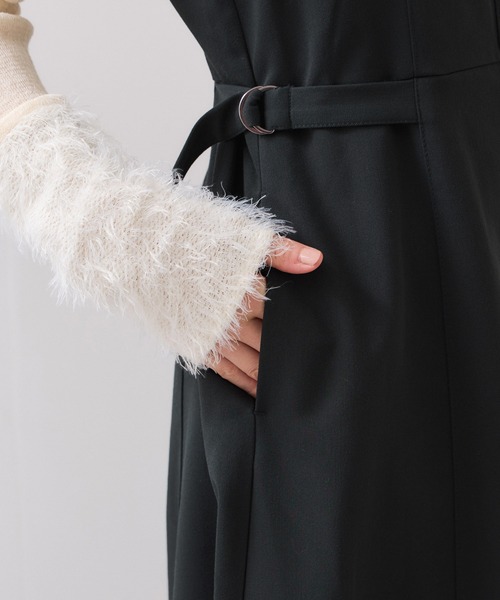 VIS(ビス)の「ウエストベルトジャンパースカート(ジャンパースカート・レディース・ダークブラウン/スミクロ・FREE)」の4枚目の写真