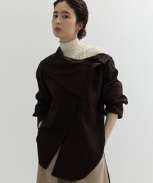 【STUDIOUS/ステュディオス】Viscose Wool Big Collar Shirt/ビスコースウールビッグシャツ