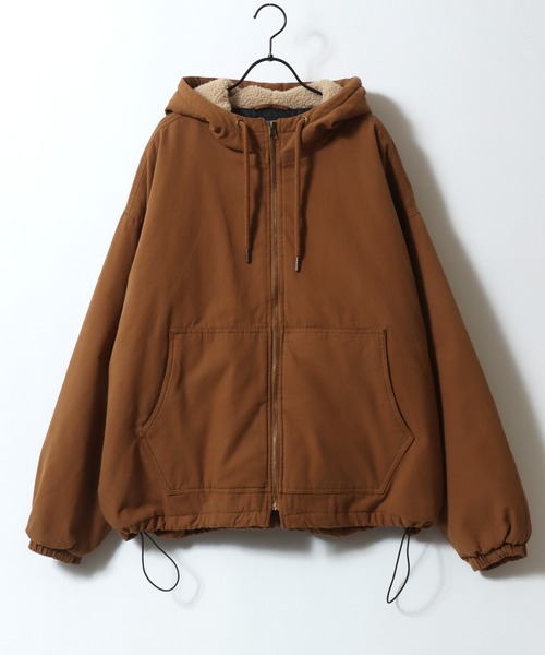 SITRY(シトリー)の「SITRY Duck Zip Hoodie/別注 オーバーサイズ フード裏ボア ドローコード ダックパーカー ダックジャケット アクティブパーカー ブルゾン フルジップパーカー フーディー(ブルゾン・メンズ・ブラウン/ブラック・M/L/LL)」の4枚目の写真