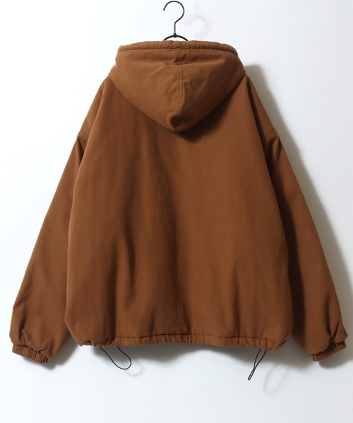 SITRY(シトリー)の「SITRY Duck Zip Hoodie/別注 オーバーサイズ フード裏ボア ドローコード ダックパーカー ダックジャケット アクティブパーカー ブルゾン フルジップパーカー フーディー(ブルゾン・メンズ・ブラウン/ブラック・M/L/LL)」の5枚目の写真