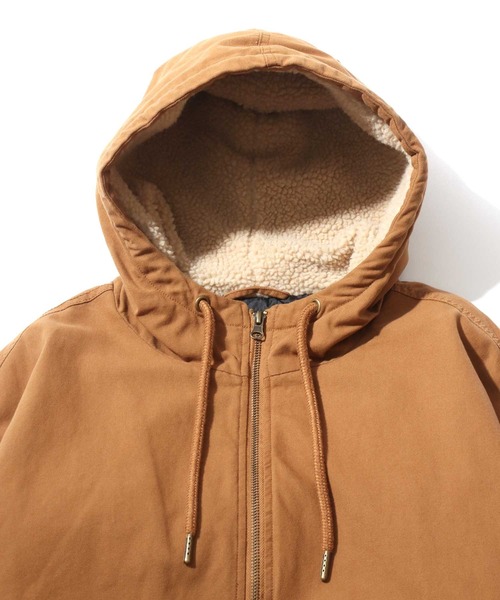 SITRY(シトリー)の「SITRY Duck Zip Hoodie/別注 オーバーサイズ フード裏ボア ドローコード ダックパーカー ダックジャケット アクティブパーカー ブルゾン フルジップパーカー フーディー(ブルゾン・メンズ・ブラウン/ブラック・M/L/LL)」の7枚目の写真