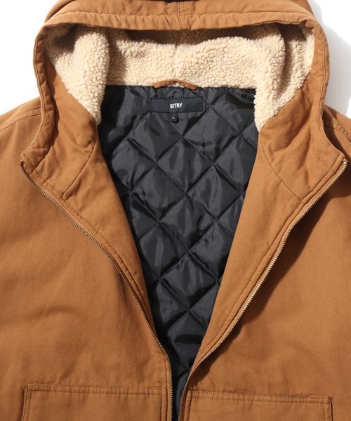 SITRY(シトリー)の「SITRY Duck Zip Hoodie/別注 オーバーサイズ フード裏ボア ドローコード ダックパーカー ダックジャケット アクティブパーカー ブルゾン フルジップパーカー フーディー(ブルゾン・メンズ・ブラウン/ブラック・M/L/LL)」の11枚目の写真
