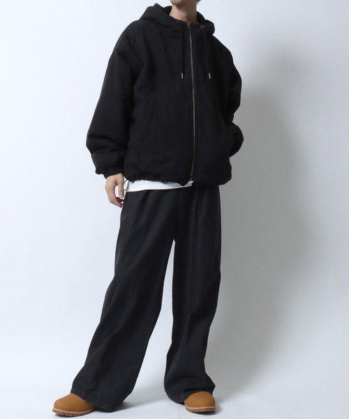 SITRY(シトリー)の「SITRY Duck Zip Hoodie/別注 オーバーサイズ フード裏ボア ドローコード ダックパーカー ダックジャケット アクティブパーカー ブルゾン フルジップパーカー フーディー(ブルゾン・メンズ・ブラウン/ブラック・M/L/LL)」の20枚目の写真