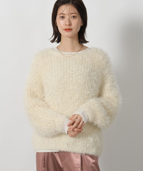 LAKOLE(ラコレ)の「シャギーニットプルオーバー / 591249(ニット/セーター・レディース・アイボリー/グレー/テラコッタ/ネイビー/イエロー・FREE)」の4枚目の写真