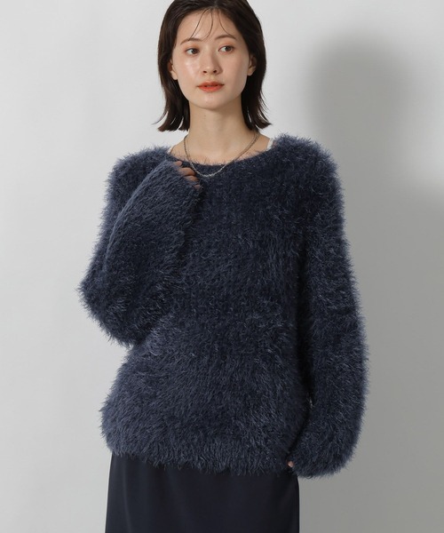 LAKOLE(ラコレ)の「シャギーニットプルオーバー / 591249(ニット/セーター・レディース・アイボリー/グレー/テラコッタ/ネイビー/イエロー・FREE)」の5枚目の写真