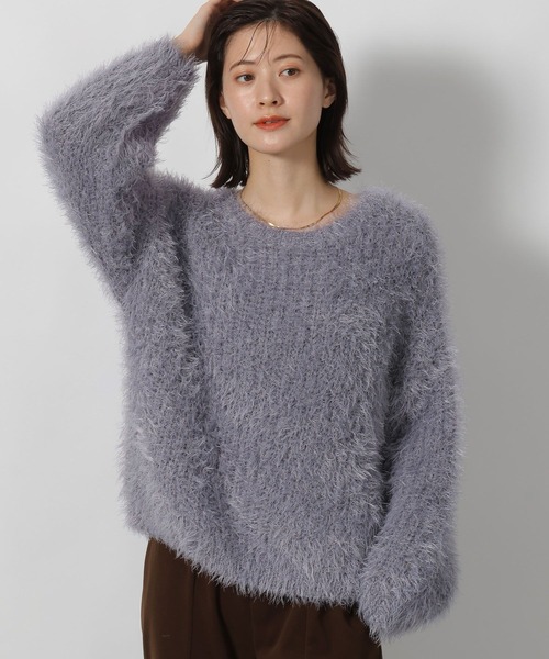 LAKOLE(ラコレ)の「シャギーニットプルオーバー / 591249(ニット/セーター・レディース・アイボリー/グレー/テラコッタ/ネイビー/イエロー・FREE)」の2枚目の写真