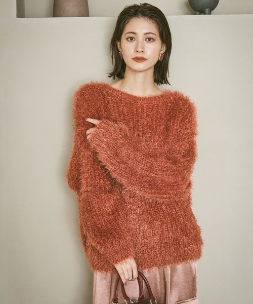 LAKOLE(ラコレ)の「シャギーニットプルオーバー / 591249(ニット/セーター・レディース・アイボリー/グレー/テラコッタ/ネイビー/イエロー・FREE)」の3枚目の写真