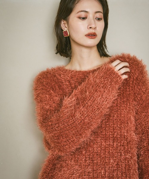 LAKOLE(ラコレ)の「シャギーニットプルオーバー / 591249(ニット/セーター・レディース・アイボリー/グレー/テラコッタ/ネイビー/イエロー・FREE)」の12枚目の写真