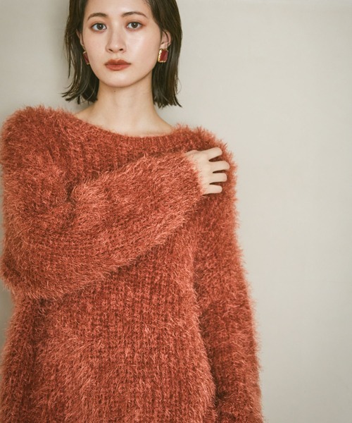 LAKOLE(ラコレ)の「シャギーニットプルオーバー / 591249(ニット/セーター・レディース・アイボリー/グレー/テラコッタ/ネイビー/イエロー・FREE)」の13枚目の写真