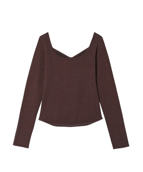 ELCHELE(エルチェレ)の「WINE GLASS KNIT TOP(ニット/セーター・レディース・オフホワイト/チョコ・FREE)」の10枚目の写真